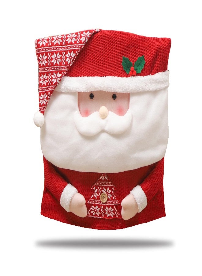 Fhberni Santa Claus Christmas Chair Covers Cute Dining Room Slipcovers Kitchen Removable Washable Parsons Protector for Xmas Holiday Kitchen Universal Size - Image 1